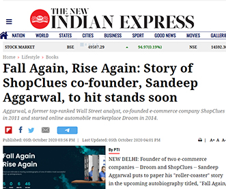 Fall Again, Rise Again: Story of ShopClues co-founder, Sandeep Aggarwal, to hit stands soon